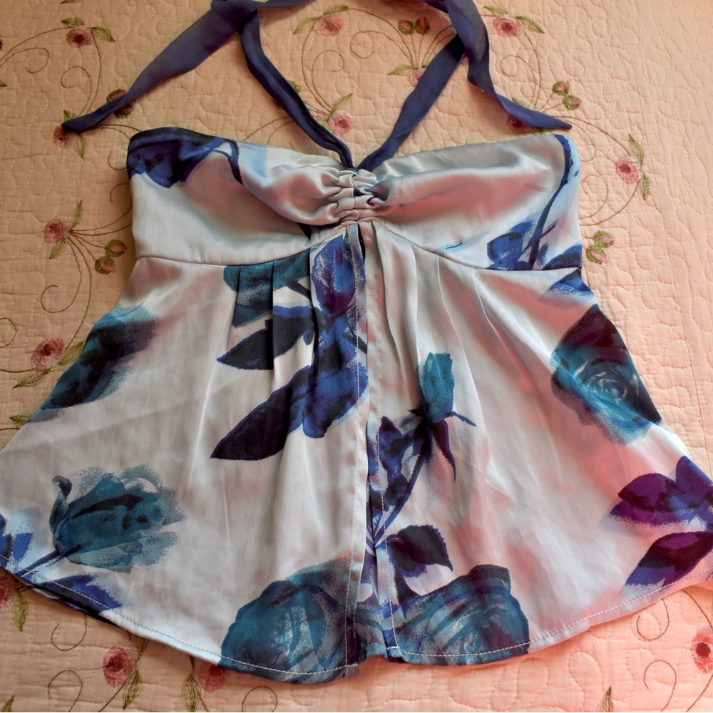 Ecote Blue Floral Camisole Top